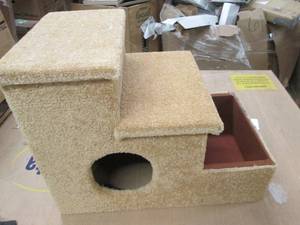 cat stairs with missing front step...