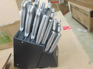 oster 21 pc knife set in rotating b...