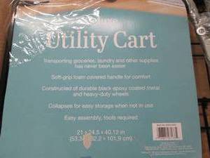 Black deluxe utility cart, 21 x24.5...