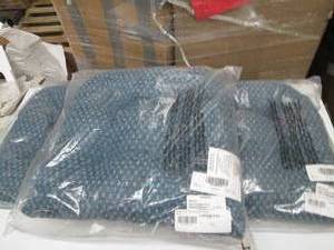 3 blue seat cushions with gripper b...