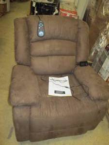 brown massage recliner tested and w...