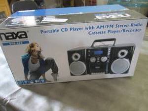lot 121 image: Naxa Portable CDCassetteAMFM Sys...