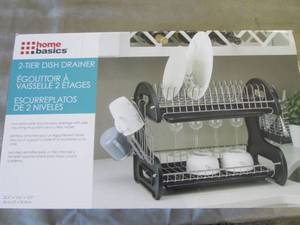 lot 66 image: Home Basics Two-Tier Dish Rack open...