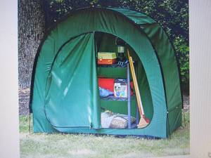 lot 123 image: Instant Outdoor Storage Tent open b...