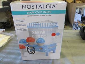 lot 68 image: Nostalgia Snow Cone Maker open box ...