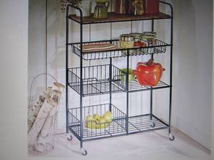 lot 132 image: 28 Wide Rolling Storage Cart open ...