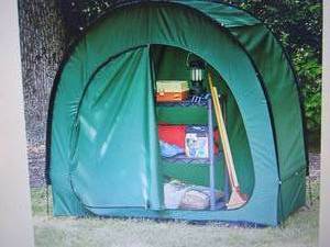 lot 158 image: Instant Outdoor Storage Tent open b...