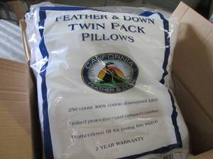 lot 108 image: Feather & Down Twin Pack Standard P...