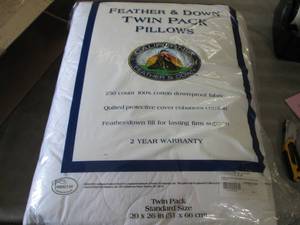 lot 109 image: Feather & Down Twin Pack Standard P...