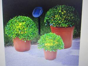 lot 206 image: Set of 3 Solar Topiary Plants in Po...