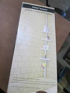 lot 252 image: Home Basics 4 Tier Corner Shelf ope...