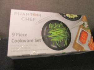 lot 289 image: Phantom Chef 9-Pc. Hard Anodized Co...