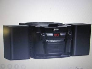 lot 327 image: 3 CD Audio System open box Retail $...
