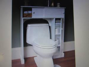 lot 339 image: Over-Toilet Storage Cabinet open bo...
