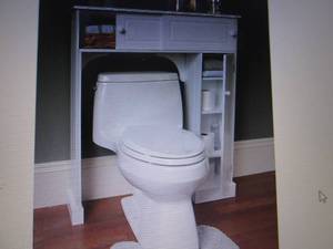 lot 340 image: Over-Toilet Storage Cabinet open bo...