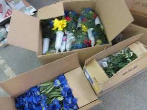 lot 361 image: 3 Boxes of Memorial & Artificial Fl...
