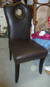 lot 23 image: New Nailhead faux leather chair