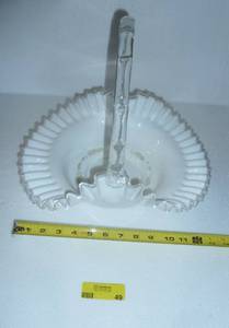 lot 49 image: Large Milkglass flower basket