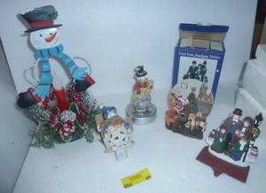 lot 68 image: Snowman lights and stocking holder
