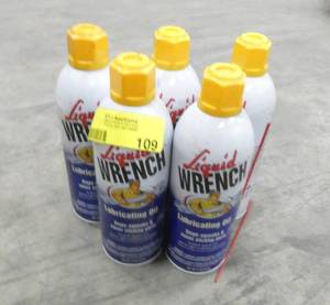 lot 109 image: Lot of 5 new cans of Liquid Wrench