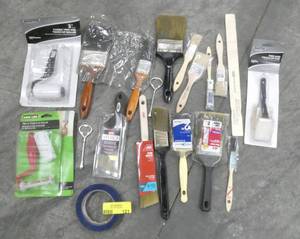lot 121 image: Painters paradise - brushes and trim rollers