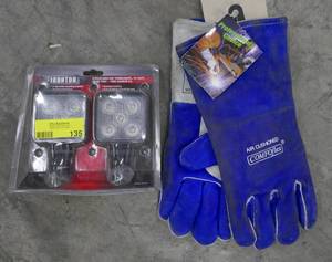 lot 135 image: New welding gloves and set of LED Worklights