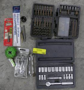 lot 146 image: Socket set, bit set, craftsman wrenches and more