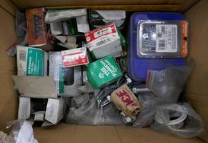 lot 156 image: Box full of screws and bolts