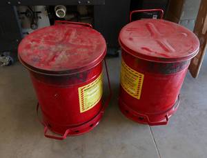 lot 196 image: Pair of oily rag waste containers