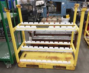 lot 215 image: Heavy steel storage for rod or whatever 45 L x 44 Tall x 19 w