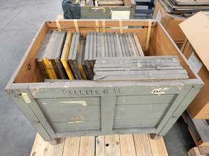 lot 2 image: Large Wood Crate of Vintage Glass Color Separation Plates and Negatives