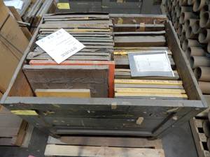 lot 22 image: Large Wood Crate of Vintage Glass Color Separation Plates and Negatives