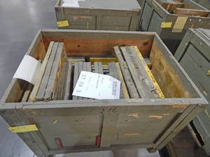 lot 29 image: Large Wood Crate of Vintage Glass Color Separation Plates and Negatives