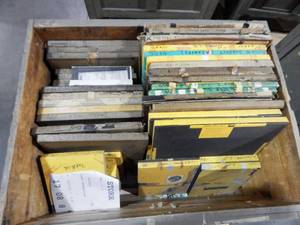 lot 31 image: Large Wood Crate of Vintage Glass Color Separation Plates and Negatives