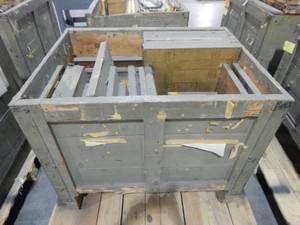 lot 32 image: Large Wood Crate of Vintage Glass Color Separation Plates and Negatives
