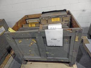 lot 47 image: Large Wood Crate of Vintage Glass Color Separation Plates and Negatives