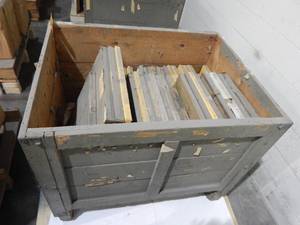 lot 53 image: Large Wood Crate of Vintage Glass Color Separation Plates and Negatives