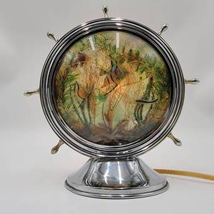 lot 06 image: Unique Vintage 1950s Ships Wheel Tele-Aquarium  Lamp-Still Works