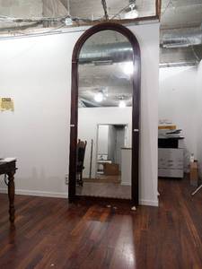 lot 23 image: Rare Antique 10ft Tall Custom Antique Mirror Made From Church Window