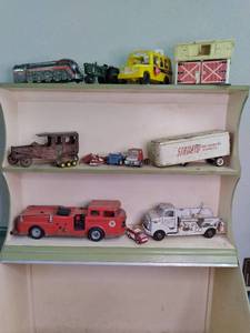 vintage metal trucks Fisher Price b...