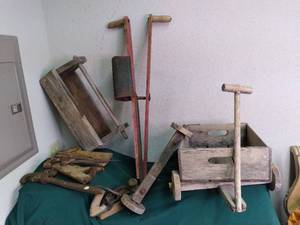 Wood wagon, tool box tools and plan...