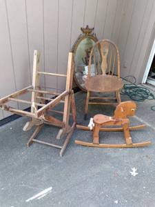 vintage folding bench wringer, vint...