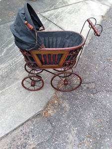 vintage kids buggy with metal frame...