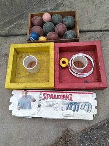 Bocce ball, washer toss, and horses...