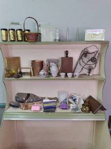 Large lot of home decor, Tea set, g...