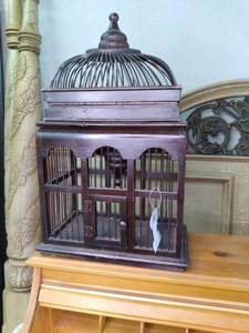 wicker bird cage decor pieces dama...