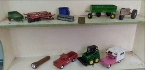 vintage metal toys, and trucks. inc...