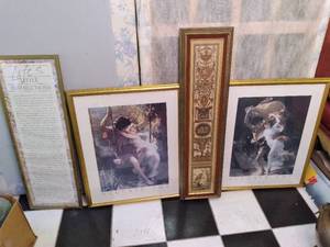 4 framed art pieces See photos...
