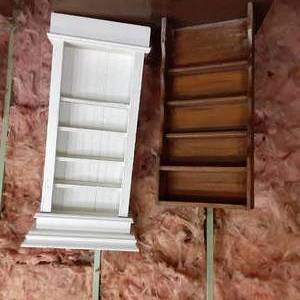 5 tier white painted vintage shelf ...