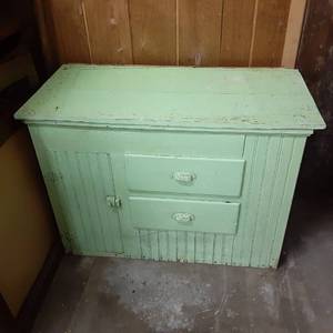 Green Wooden Vintage Buffet with 2 ...